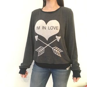 WILDFOX “l’m in Love” scoop neck sweatshirt